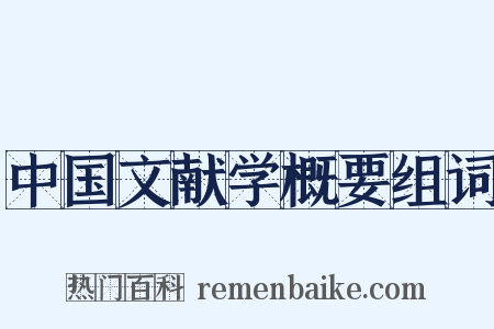 中国文献学概要组词是什么意思的图片